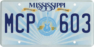 MS license plate MCP603
