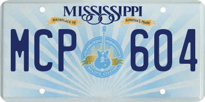 MS license plate MCP604