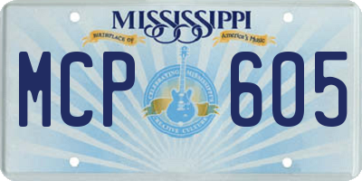 MS license plate MCP605
