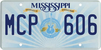 MS license plate MCP606