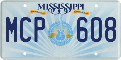 MS license plate MCP608