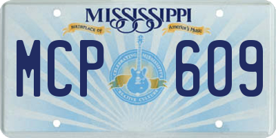 MS license plate MCP609