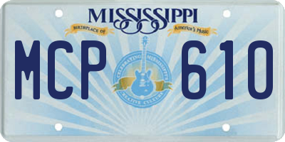 MS license plate MCP610