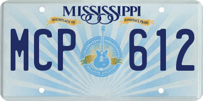 MS license plate MCP612