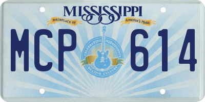 MS license plate MCP614