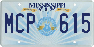 MS license plate MCP615