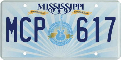 MS license plate MCP617