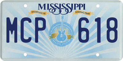 MS license plate MCP618