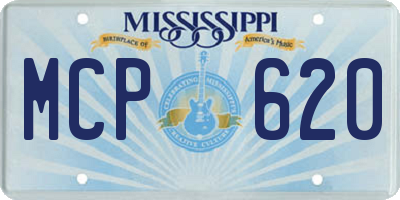 MS license plate MCP620