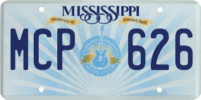 MS license plate MCP626