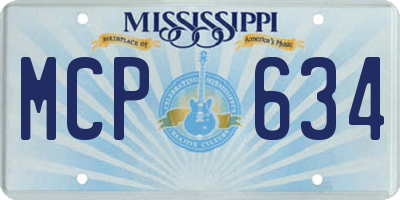 MS license plate MCP634