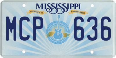 MS license plate MCP636