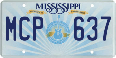 MS license plate MCP637