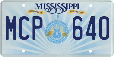 MS license plate MCP640