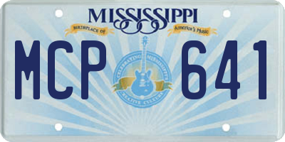 MS license plate MCP641