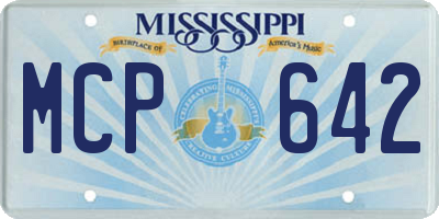 MS license plate MCP642