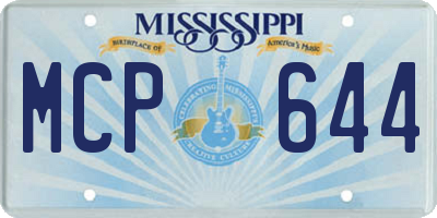 MS license plate MCP644