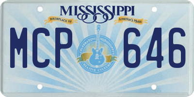 MS license plate MCP646