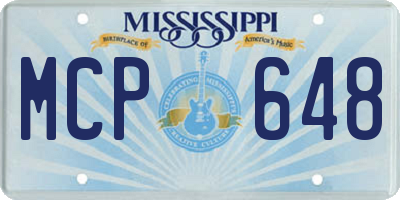 MS license plate MCP648