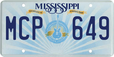 MS license plate MCP649