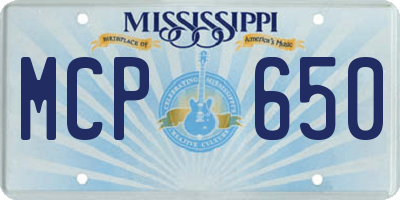 MS license plate MCP650