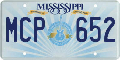 MS license plate MCP652