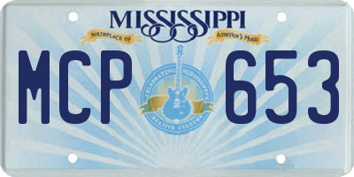 MS license plate MCP653