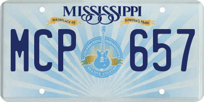 MS license plate MCP657