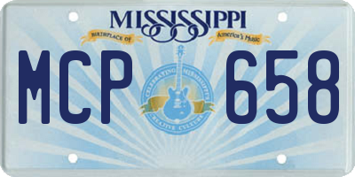 MS license plate MCP658