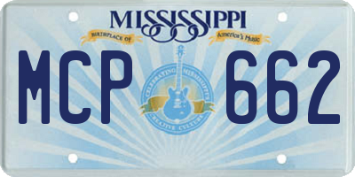 MS license plate MCP662