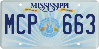 MS license plate MCP663