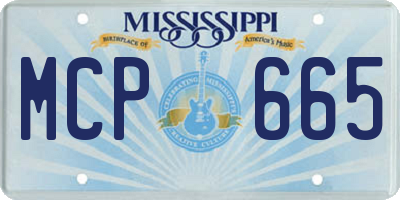 MS license plate MCP665