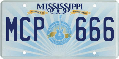 MS license plate MCP666