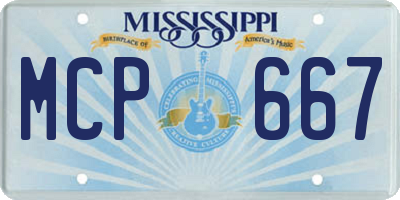 MS license plate MCP667