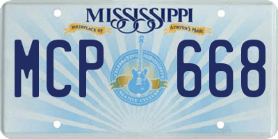 MS license plate MCP668