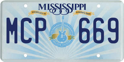 MS license plate MCP669
