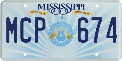 MS license plate MCP674