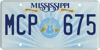 MS license plate MCP675