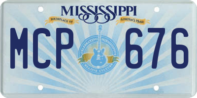 MS license plate MCP676