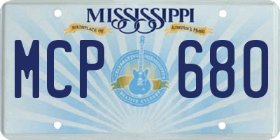MS license plate MCP680