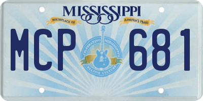 MS license plate MCP681