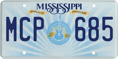 MS license plate MCP685