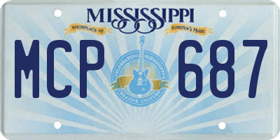 MS license plate MCP687