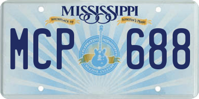 MS license plate MCP688
