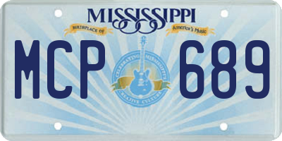 MS license plate MCP689