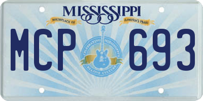 MS license plate MCP693