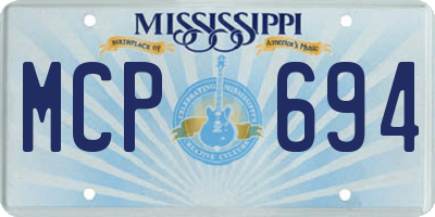 MS license plate MCP694
