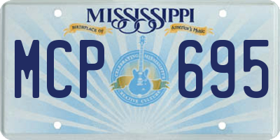 MS license plate MCP695