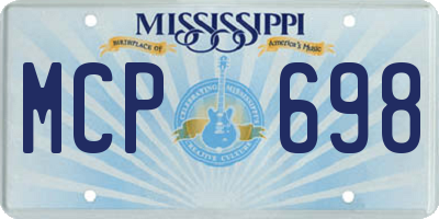 MS license plate MCP698