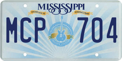 MS license plate MCP704